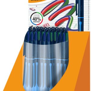 BIC 4 Colores Smooth Bolígrafo Retráctil de Punta Media (1,00 mm) con Tinta Ultrasuave - Tubo de 30