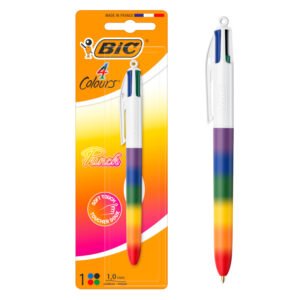 BIC 4 Colores Rainbow Vivid Bolígrafo Retráctil, Pack de 1