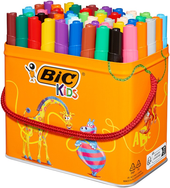 BIC Kids Rotuladores Lavables para Niños, Visacolor XL, Punta Gruesa, Multicolor