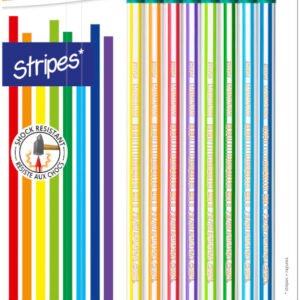 BIC Evolution Stripes Lápices de Grafito HB con Goma – Colores Surtidos, Blíster de 8 Unidades