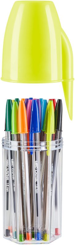 BIC Cristal Original Bolígrafos Punta Media (1,0mm) Colores Surtidos, Tubo de 20 unidades