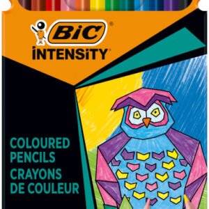 BIC Intensity Triangle Lápices Para Colorear con Cuerpos de Color - Colores Intensos Surtidos, Caja de 12 Unidades