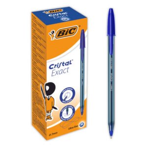 BIC Cristal Exact Bolígrafos Punta Fina (0,7 mm) - Azul, Caja de 20 Uds