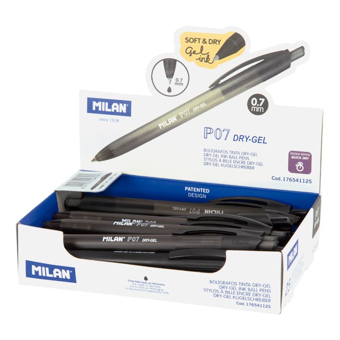 EXP. 25 UDS BOLIGRAFO MILAN DRY GEL NEGRO 0,7