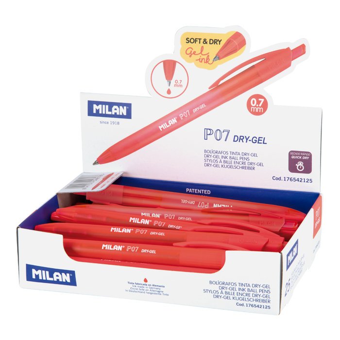 EXP. 20 UDS BOLIGRAFO MILAN DRY GEL ROJO 0,7