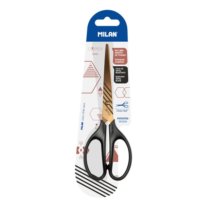 TIJERAS DE OFICINA 17 CM SERIE COPPER NEGRO BLISTER
